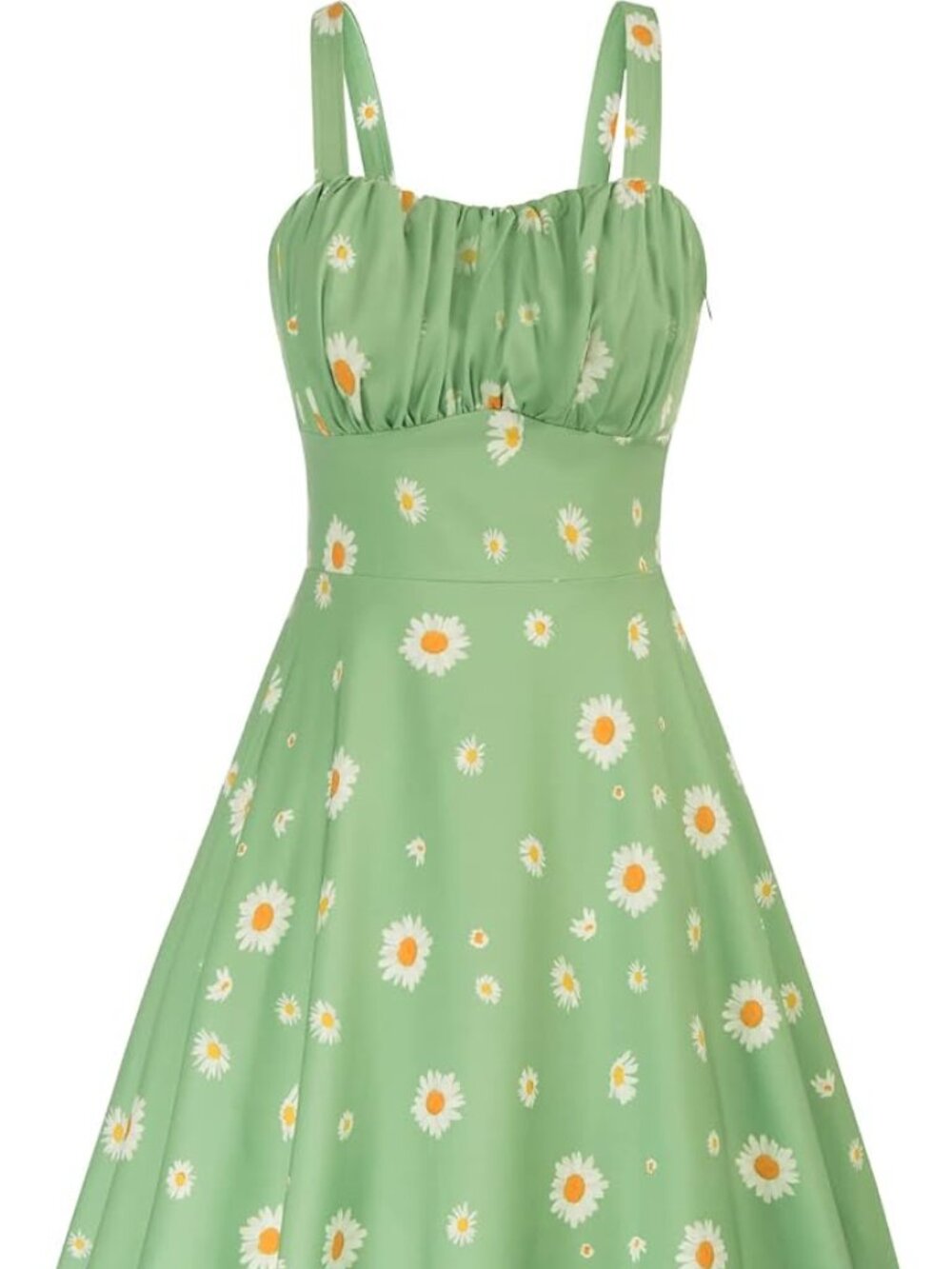 Belle Poque Sage Green Daisy Vintage-Inspired A-Line Midi Dress – Size XL